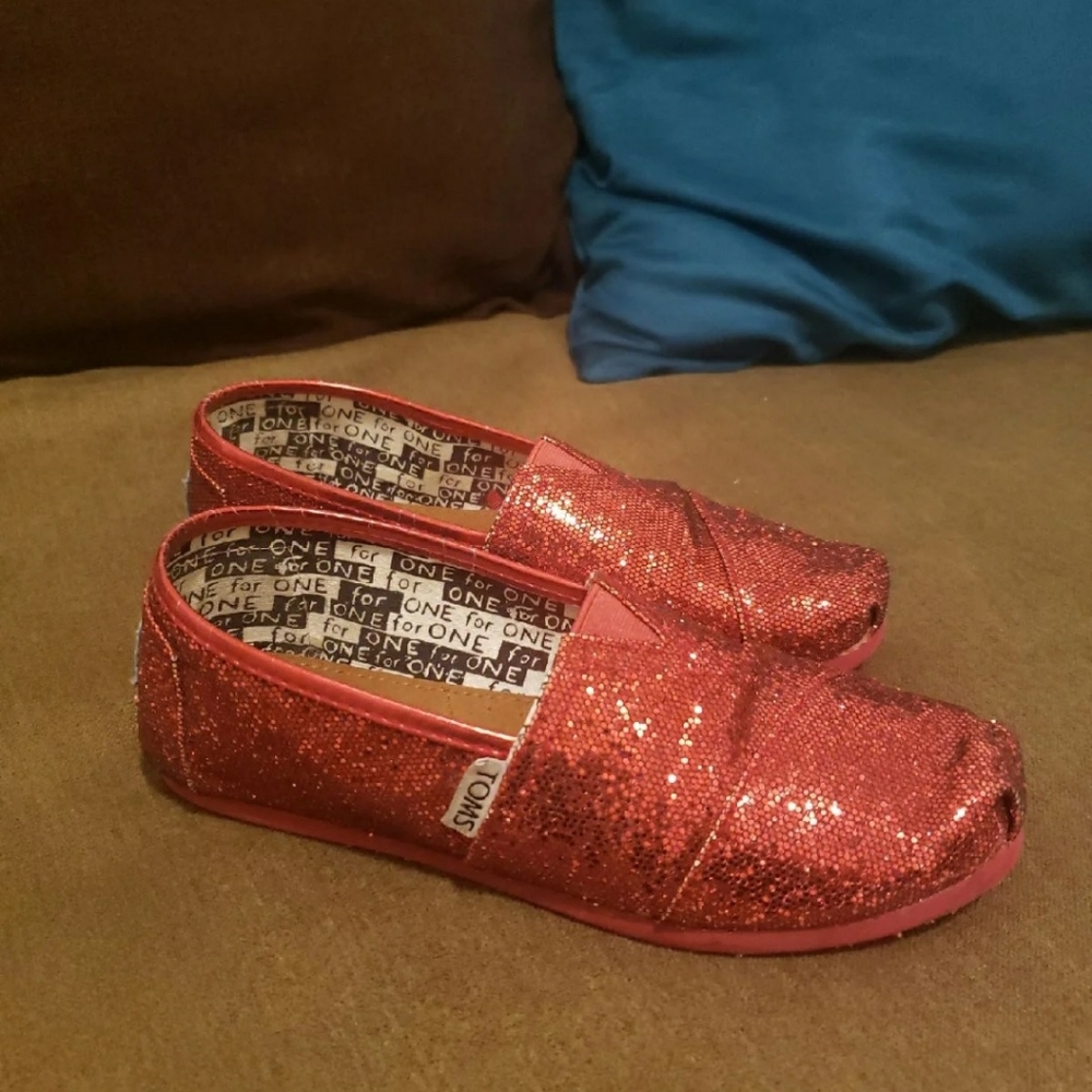 TOMS Red Sparkle/Glitter